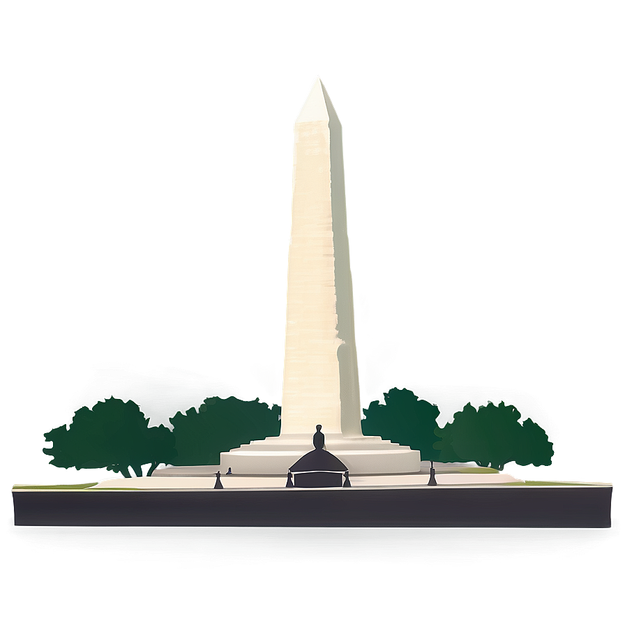 Vintage Washington Monument Postcard Design Png Pqi PNG Image