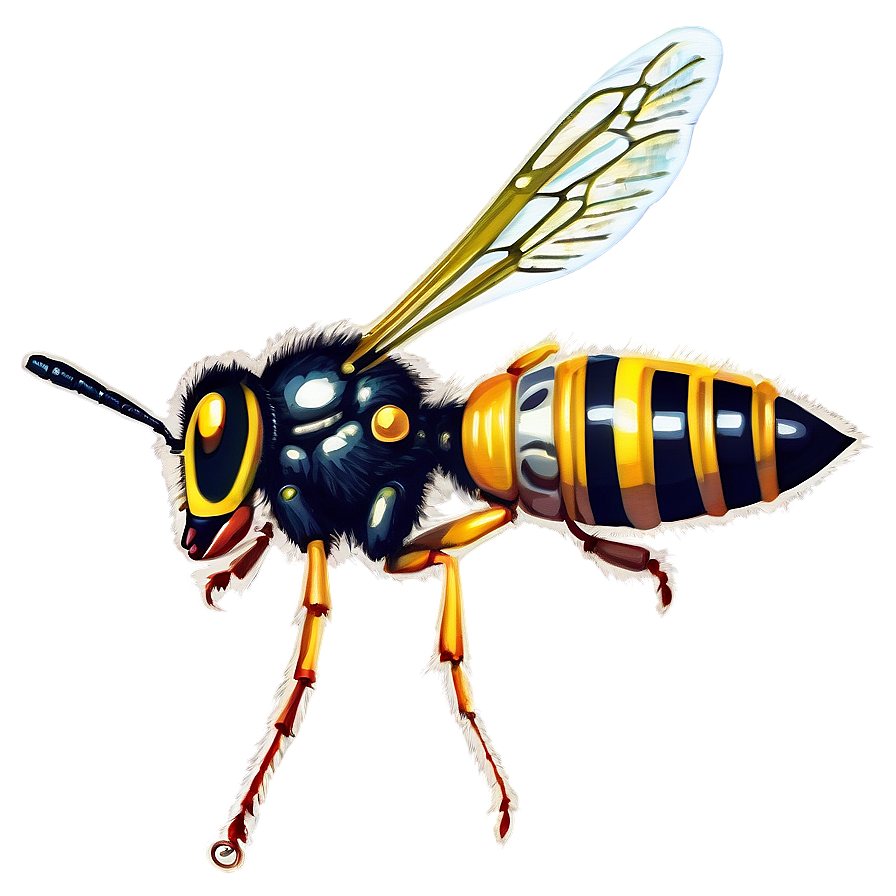 Vintage Wasp Illustration Png Cda64 PNG Image