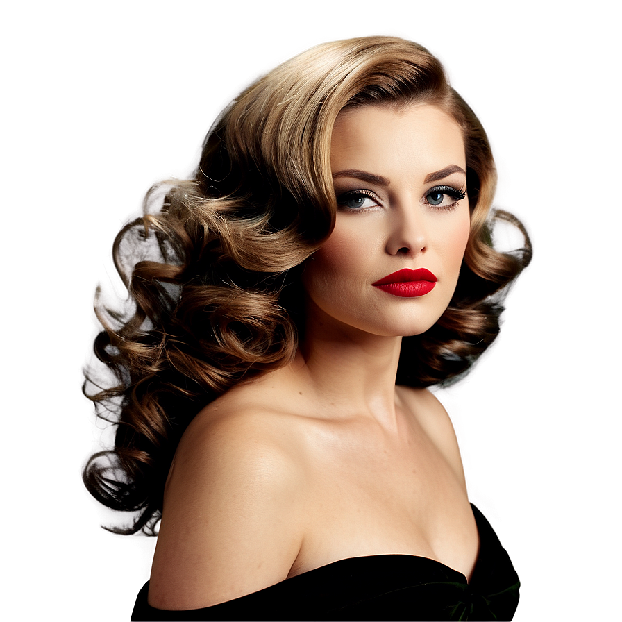 Vintage Waves Hair Png Xdk17 PNG Image