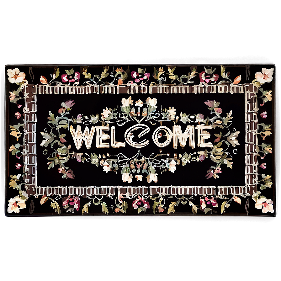 Vintage Welcome Door Rug Png Abt PNG Image