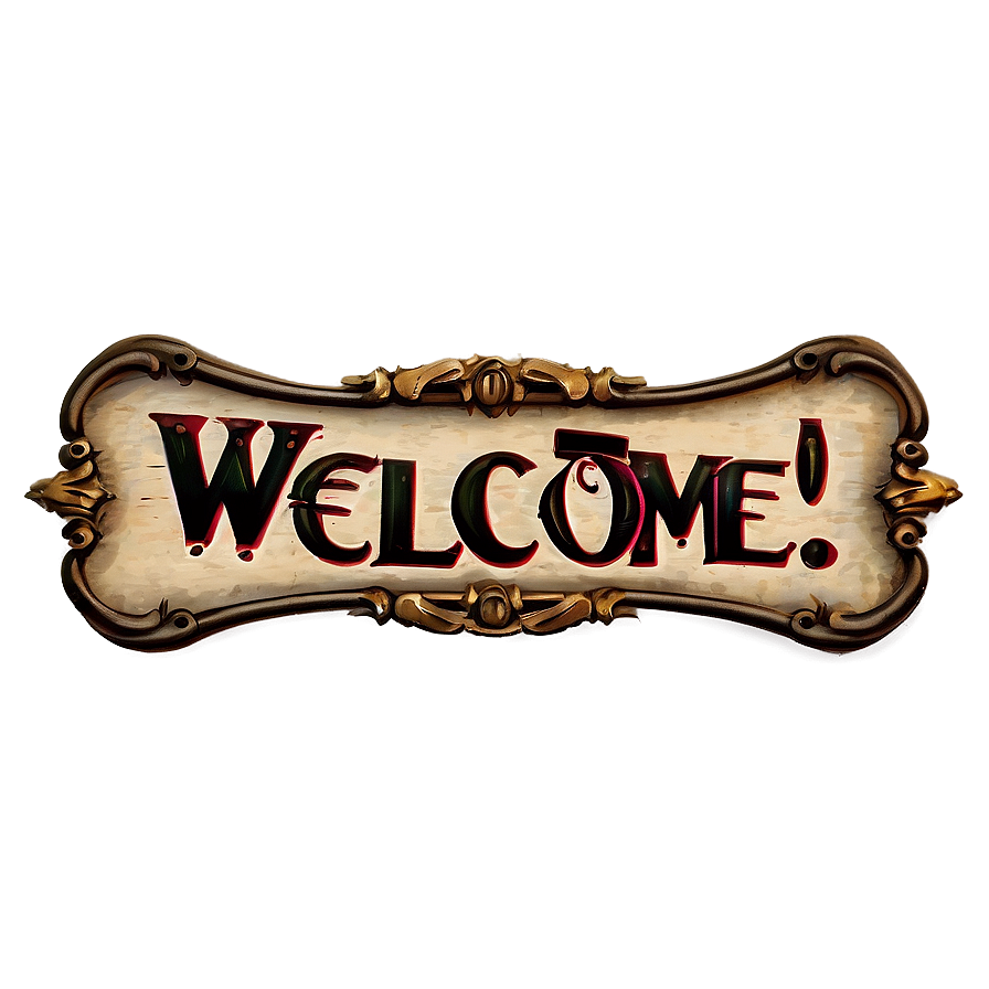 Vintage Welcome Sign Png 05232024 PNG Image