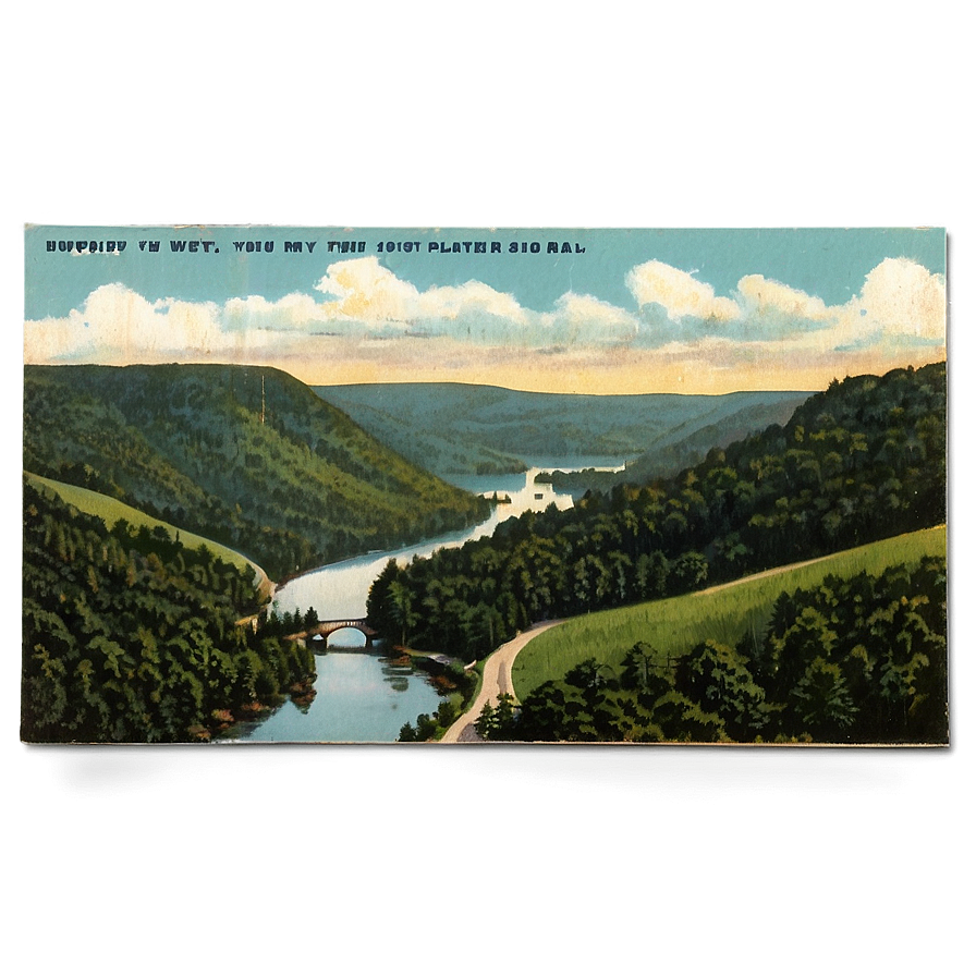 Vintage West Virginia Postcard Png Lgy96 PNG Image