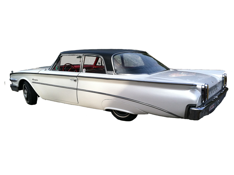 Vintage White Classic Car PNG Image