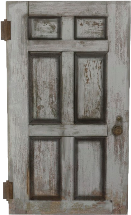 Vintage White Wooden Door PNG Image