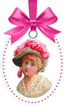 Vintage Woman Portrait Tag PNG Image