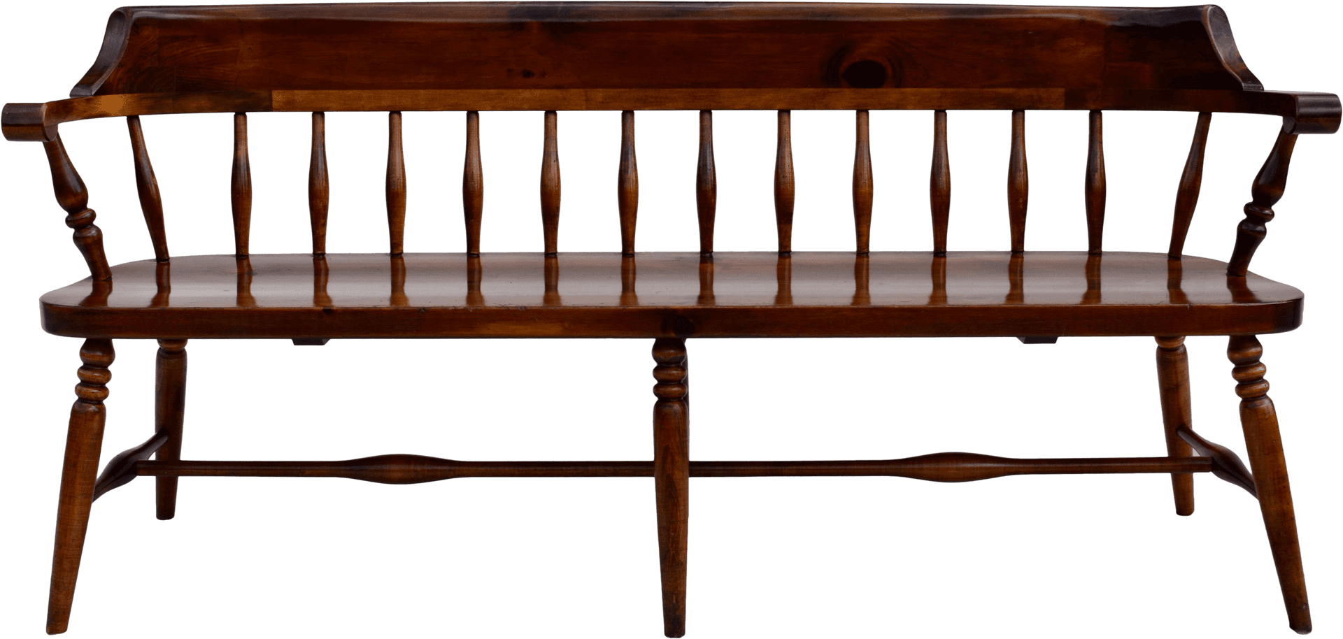 Vintage Wooden Bench Isolated PNG Image