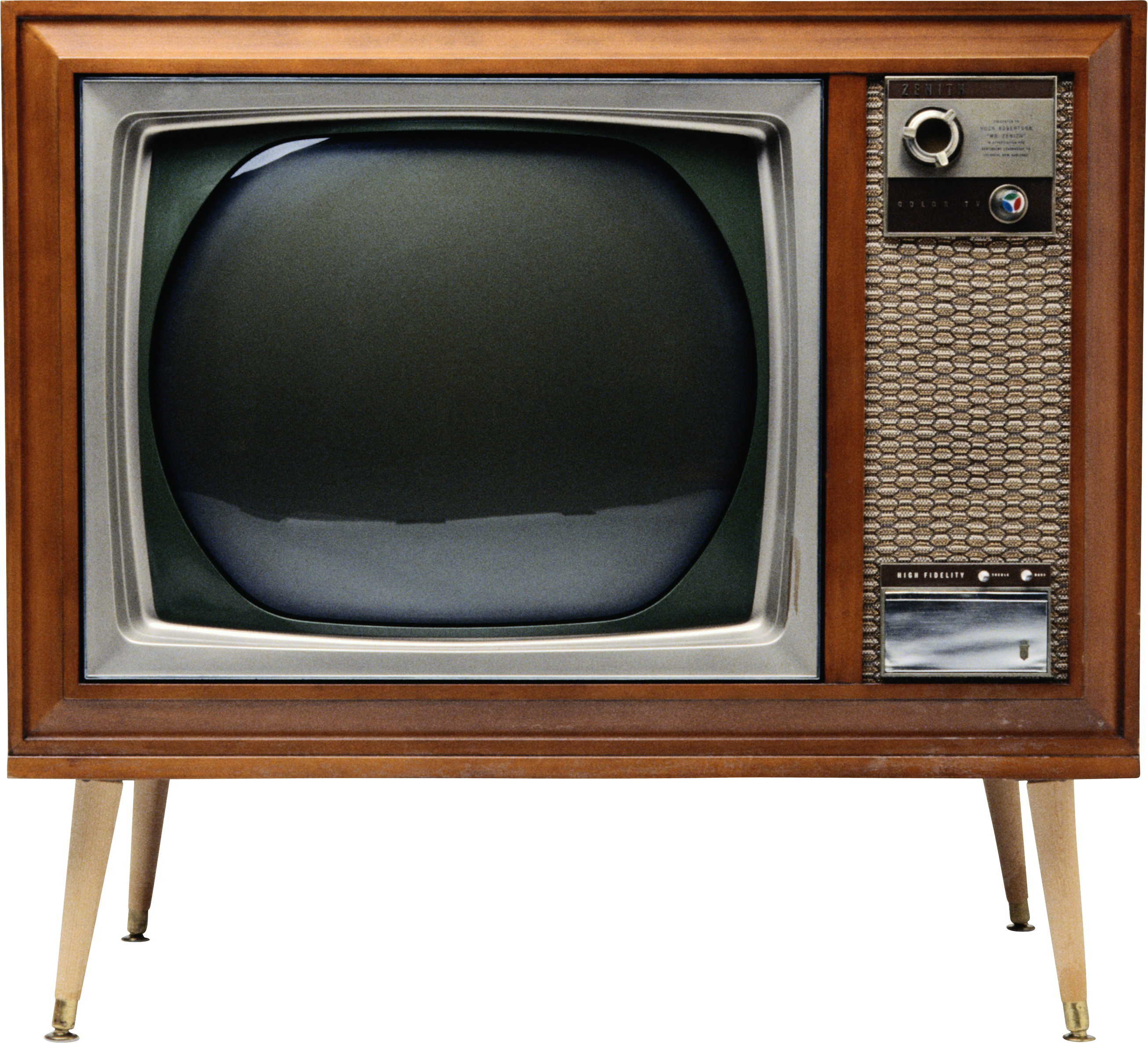 Vintage Wooden Console Television PNG Image