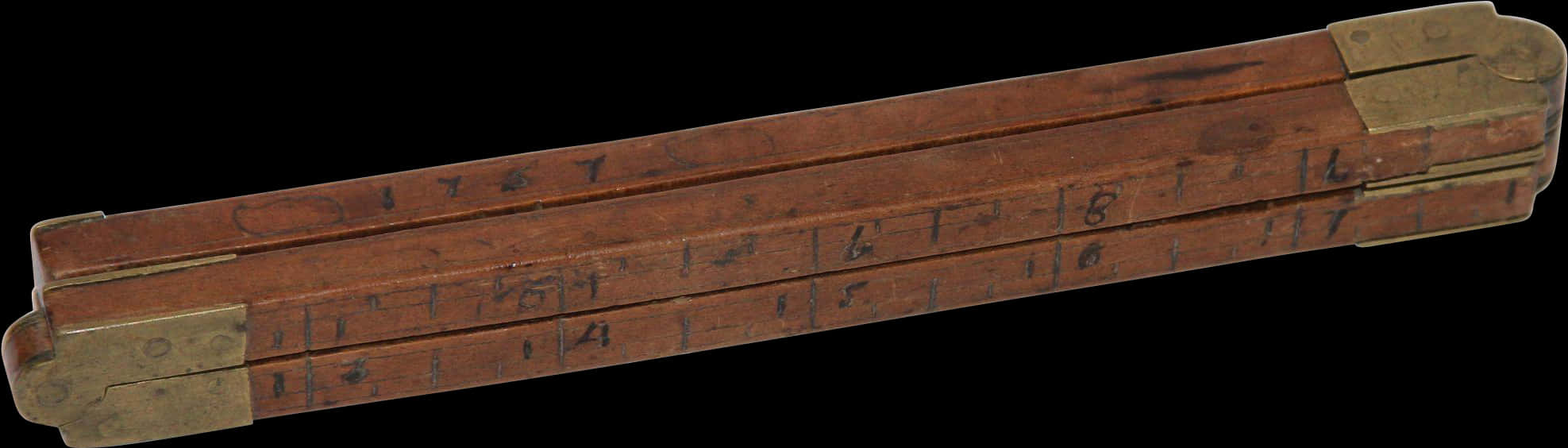 Vintage Wooden Folding Ruler PNG Image