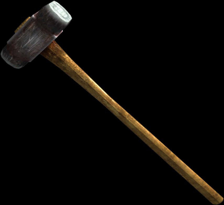 Vintage Wooden Handle Hammer PNG Image