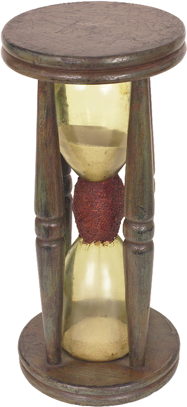 Vintage Wooden Hourglass PNG Image