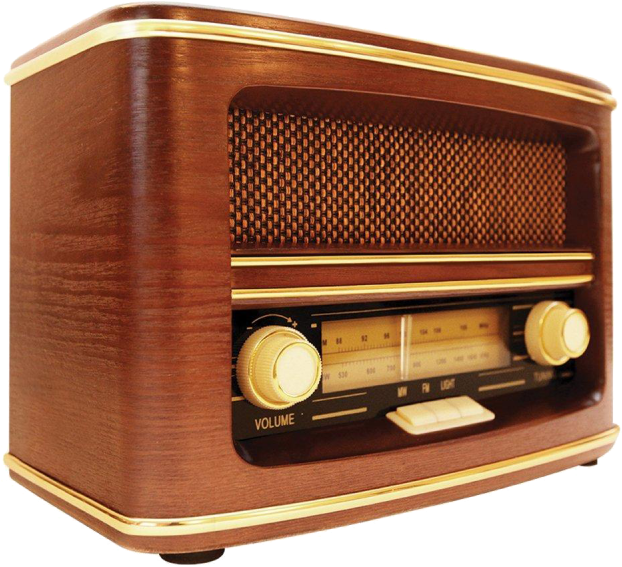 Vintage Wooden Radio PNG Image