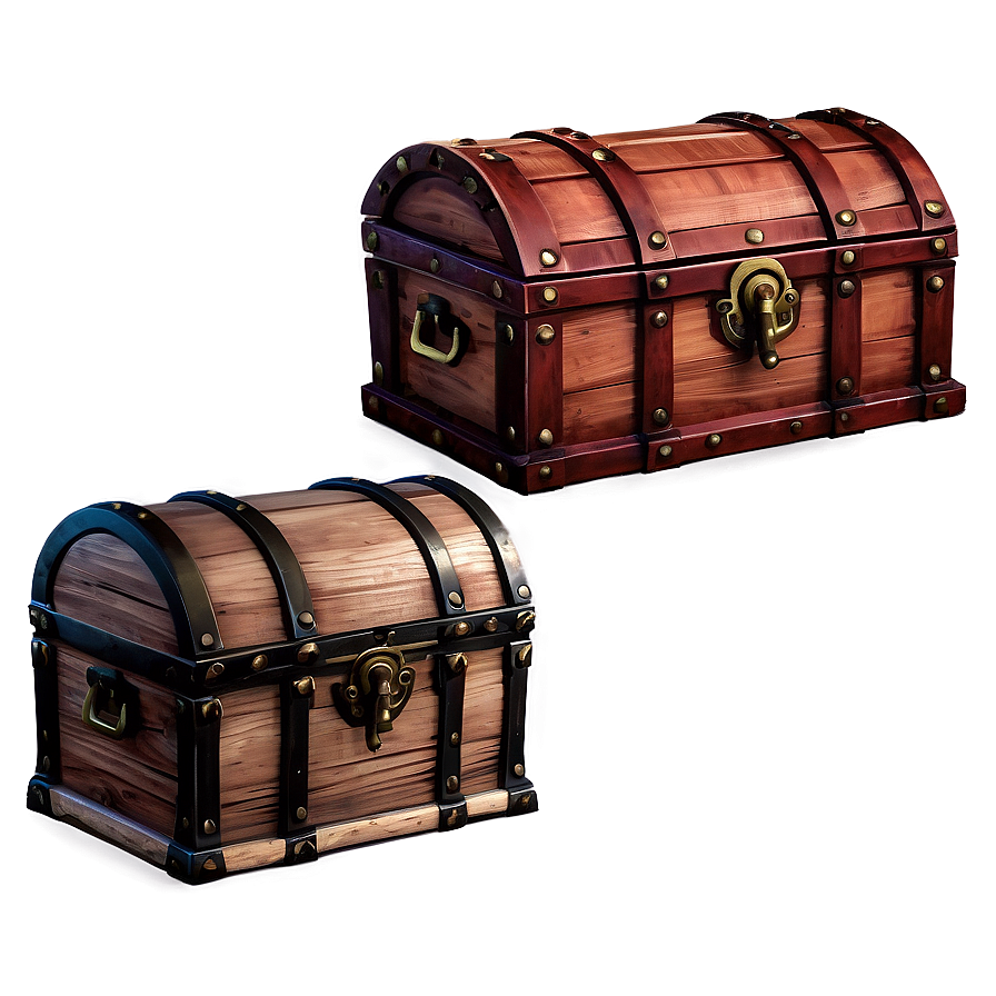 Vintage Wooden Treasure Chest Png 05252024 PNG Image