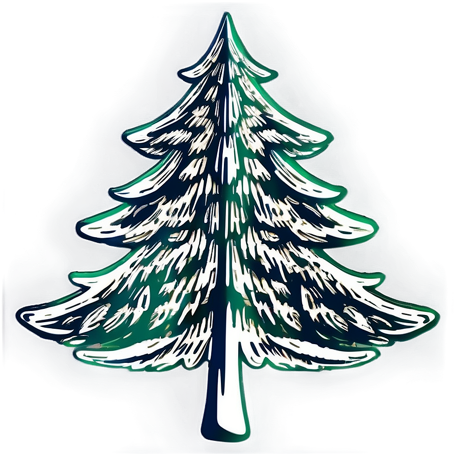 Vintage Xmas Tree Style Png 06292024 PNG Image