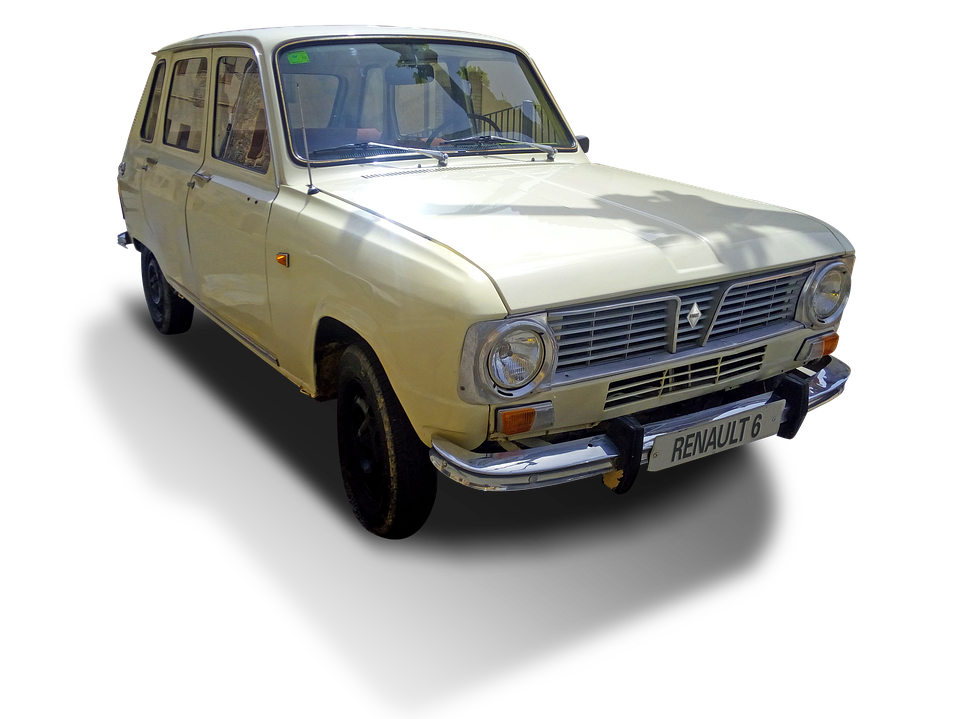 Vintage Yellow Renault6 Car PNG Image