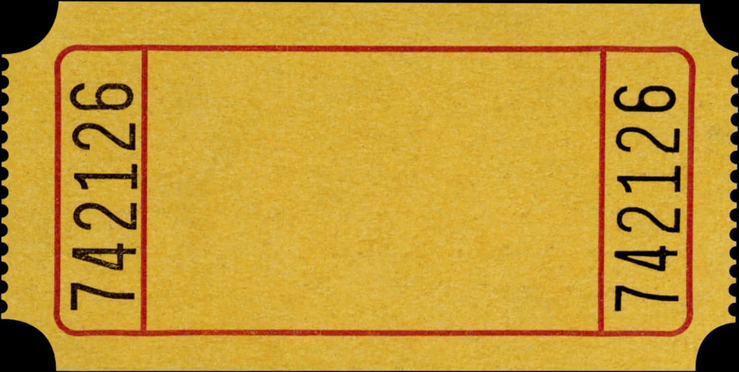 Vintage Yellow Ticket Stub PNG Image