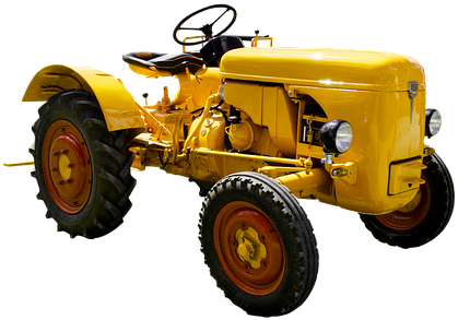 Vintage Yellow Tractor PNG Image