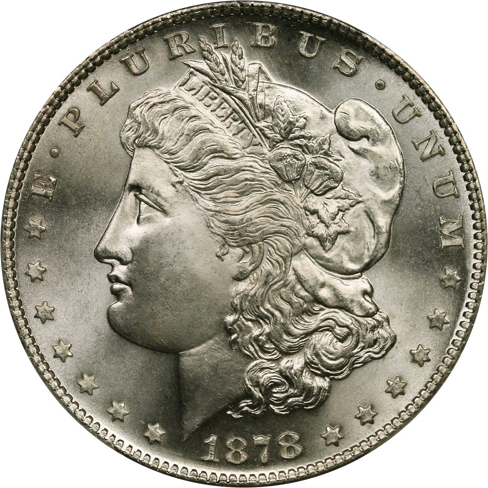 Vintage1878 Silver Dollar Coin PNG Image