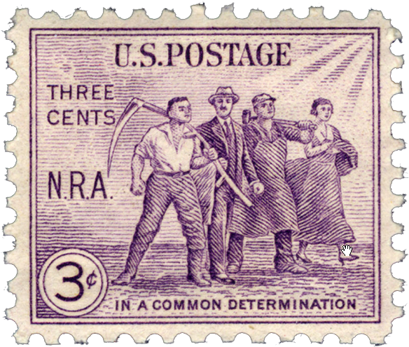 Vintage3 Cent N R A Stamp PNG Image