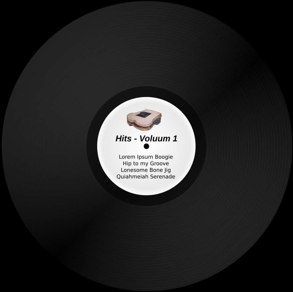 Vinyl Record Mockup Hits Volum1 PNG Image