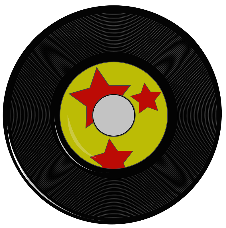 Vinyl_ Record_with_ Stars PNG Image