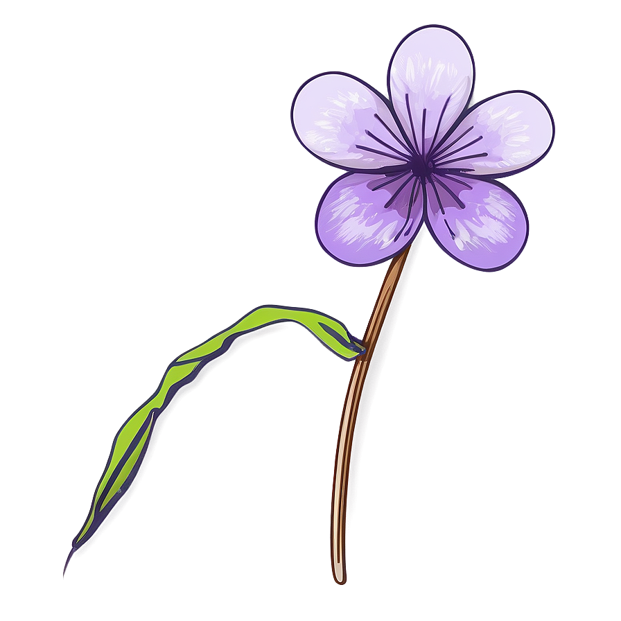 Violet Flower Drawing Png 35 PNG Image