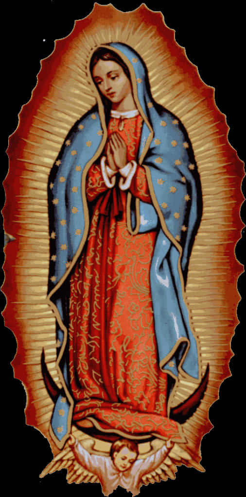 Virgen De Guadalupe Iconic Image PNG Image