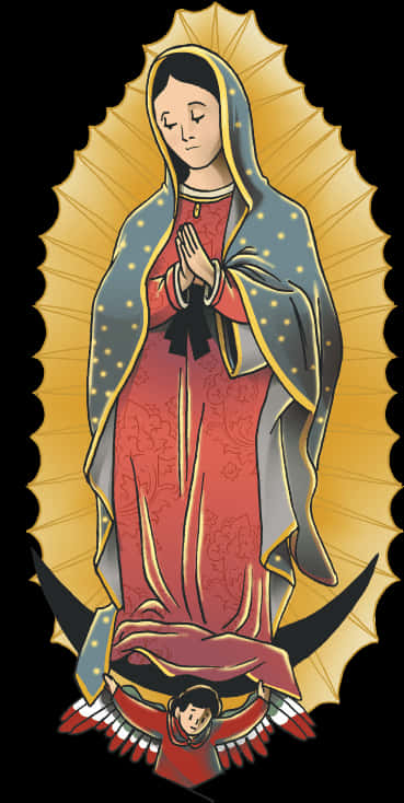 Virgen De Guadalupe Illustration PNG Image