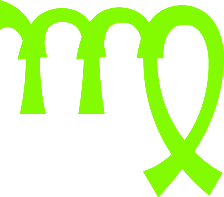 Virgo Zodiac Symbol Green PNG Image