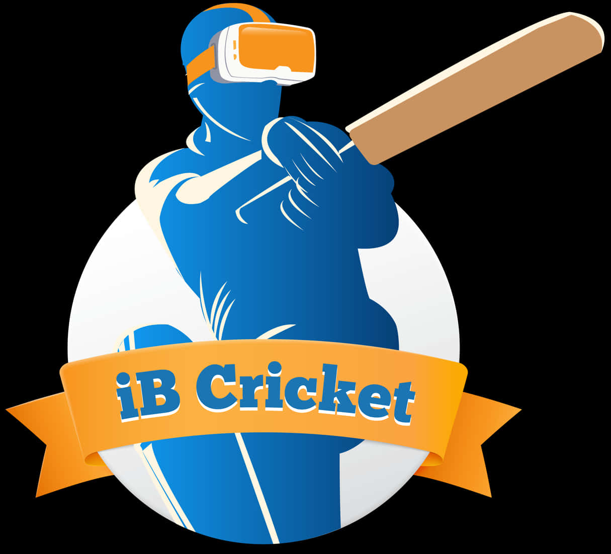 Virtual Cricket Player Logo PNG Image