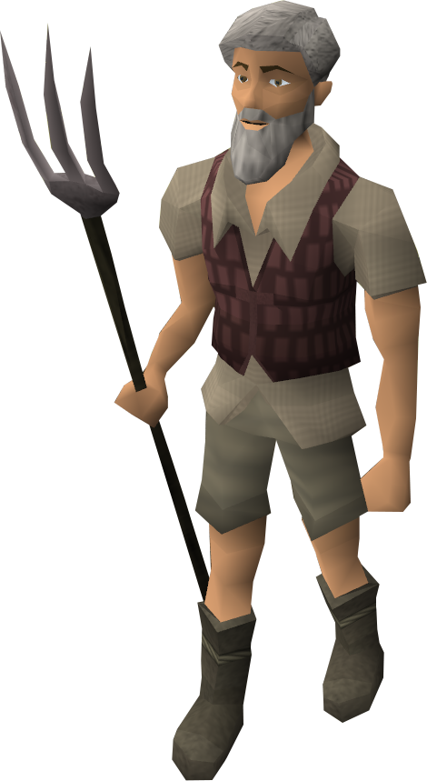 Virtual Farmerwith Pitchfork PNG Image