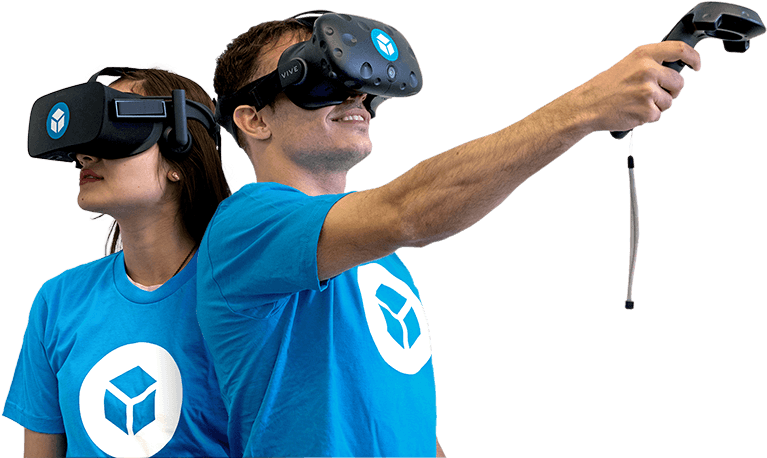 Virtual Reality Experience Couple PNG Image