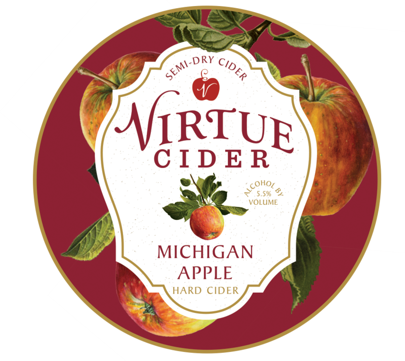 Virtue Cider Michigan Apple Label PNG Image