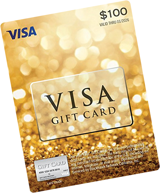 Visa Gift Card100 Dollars PNG Image