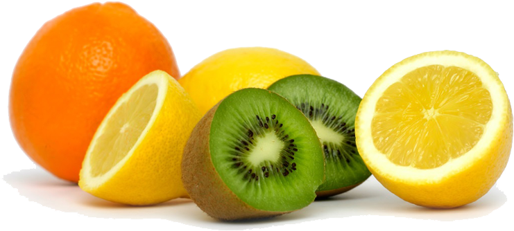 Vitamin C Rich Fruits Sliced PNG Image