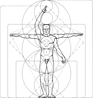 Vitruvian Man Silhouette PNG Image