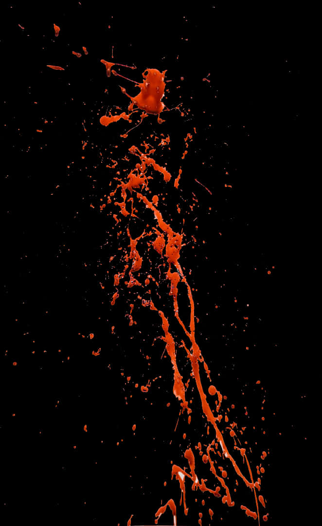 Vivid Red Blood Splatteron Black PNG Image