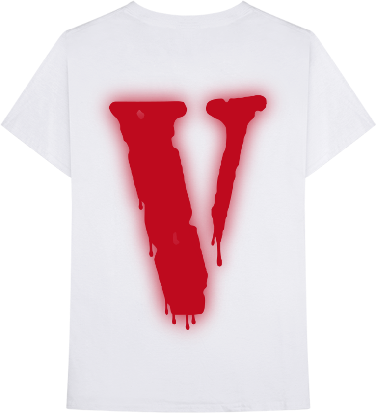 Vlone Logo Red Drip T Shirt PNG Image