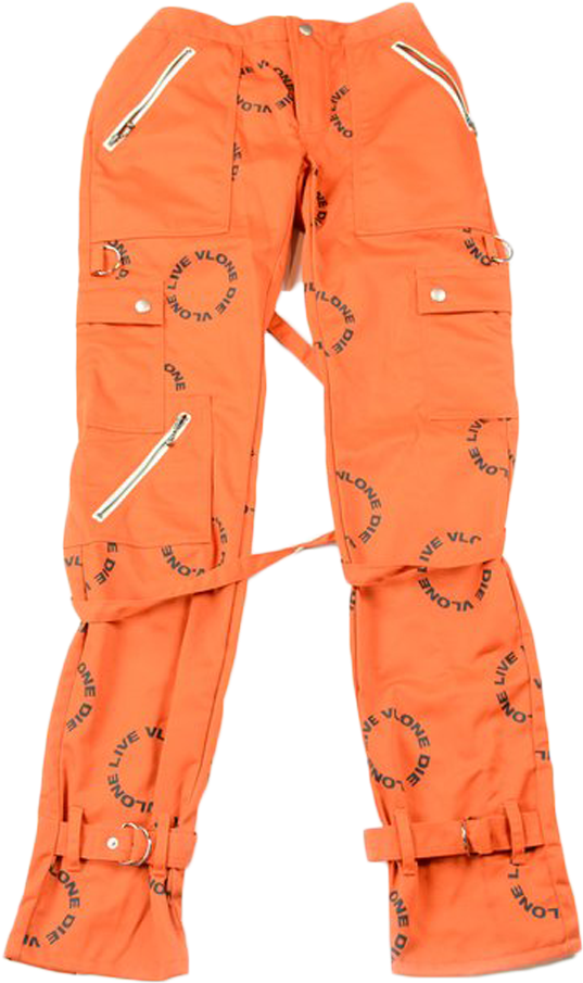 Vlone Orange Cargo Pants PNG Image