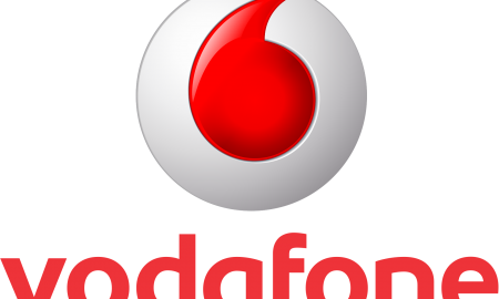 Vodafone Logo Redand White PNG Image