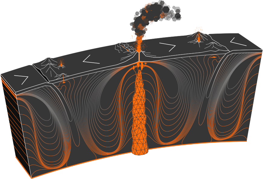 Volcanic Eruption Cross Section Illustration PNG Image