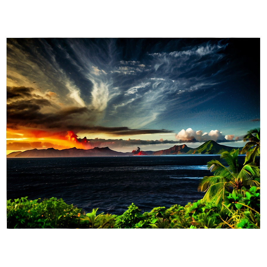 Volcanic Island Landscape Png Fro PNG Image