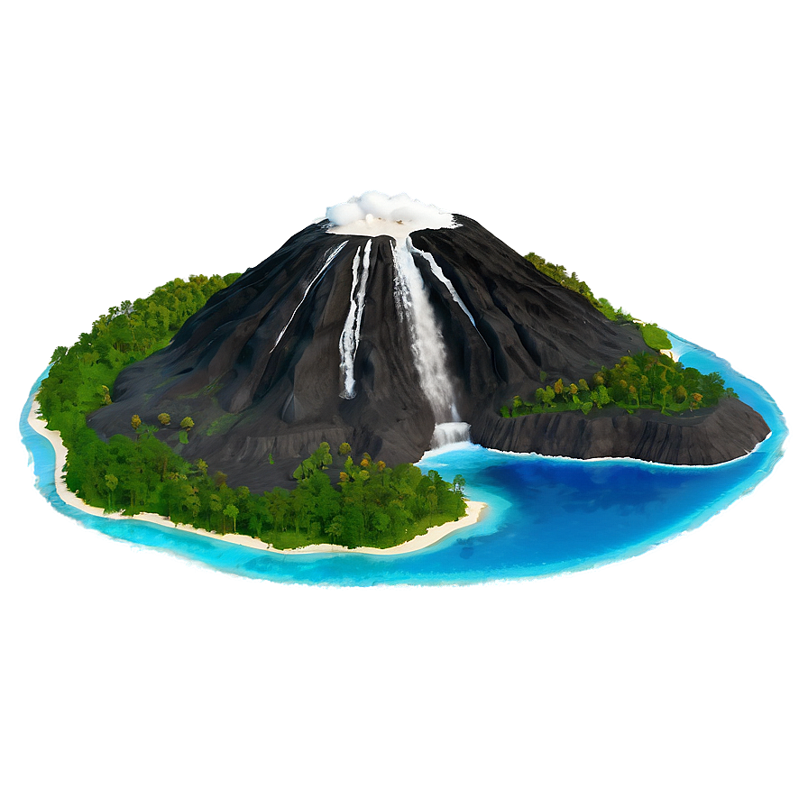 Volcanic Island Paradise Png Mfa94 PNG Image