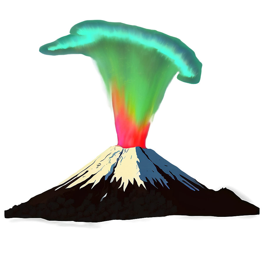 Volcano And Aurora Borealis Png 05232024 PNG Image