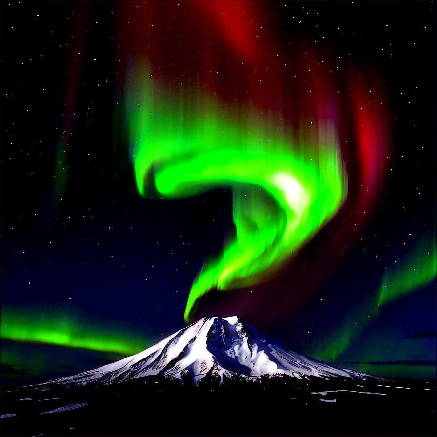 Volcano And Aurora Borealis Png Xls41 PNG Image