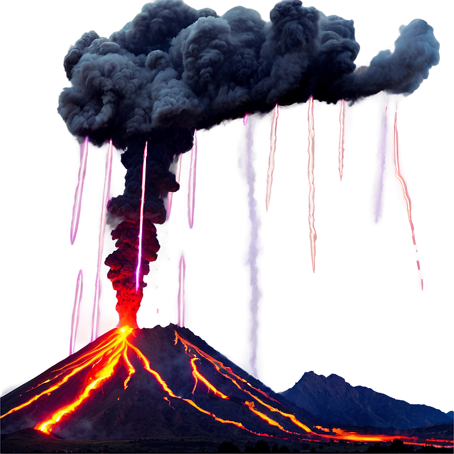 Volcano And Lightning Png 05232024 PNG Image