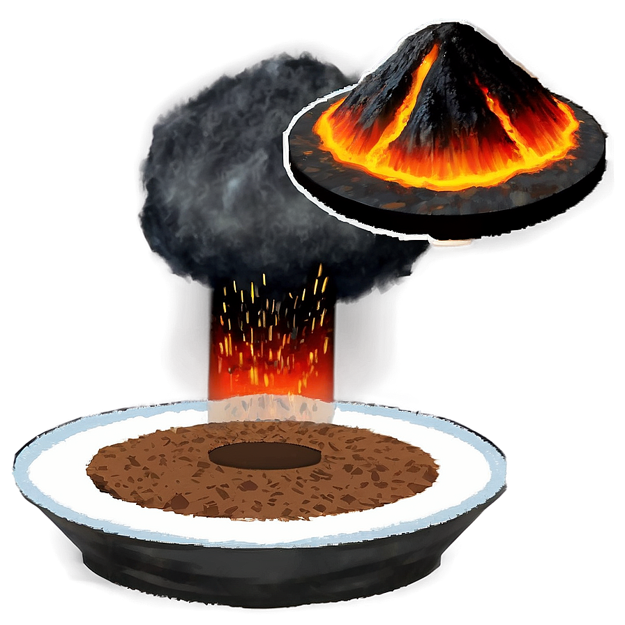 Volcano And Meteor Shower Png Grp PNG Image