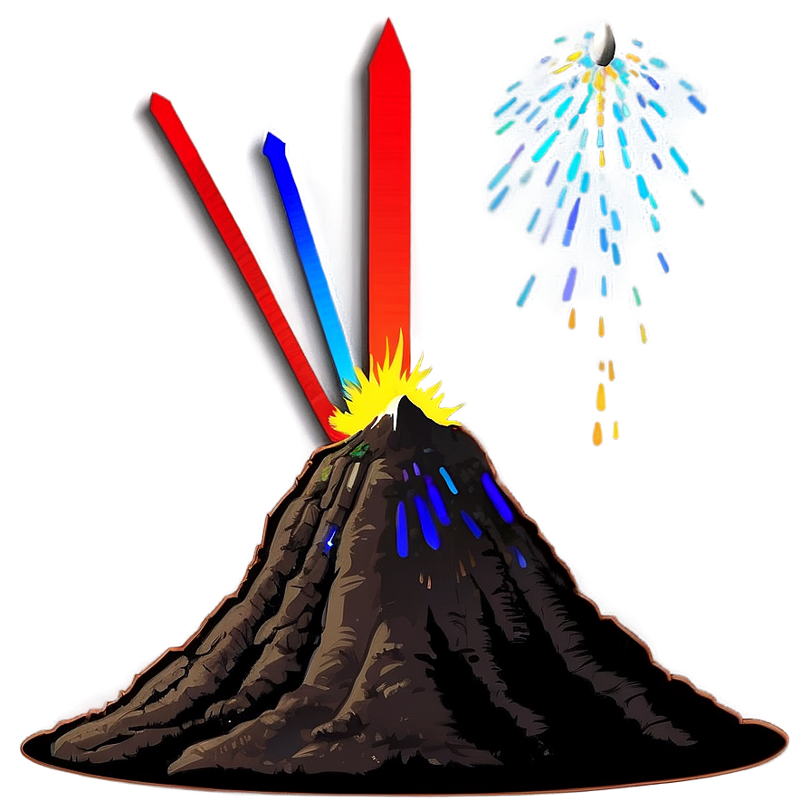 Volcano And Meteor Shower Png Pex PNG Image