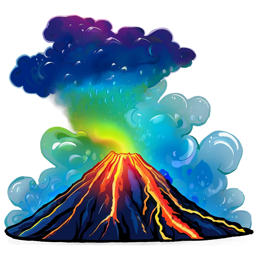 Volcano And Rainbow Png 05232024 PNG Image