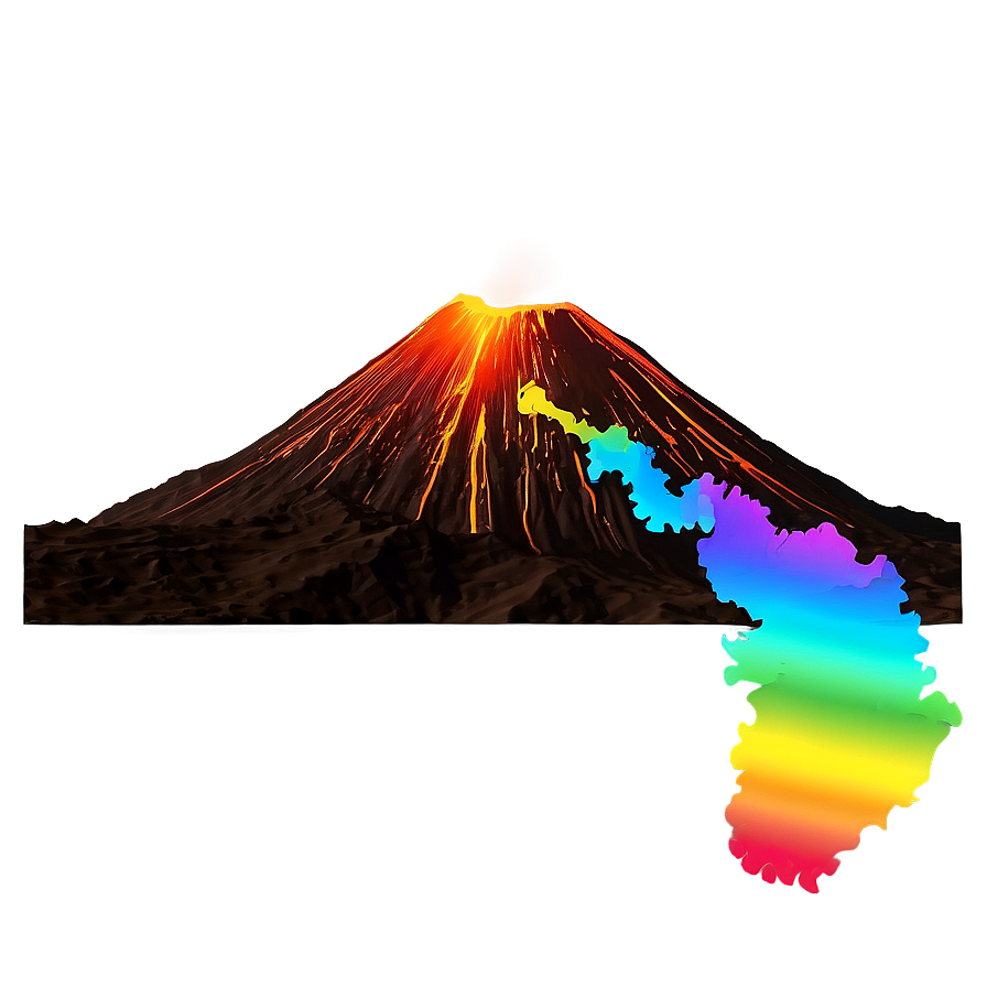 Volcano And Rainbow Png 35 PNG Image