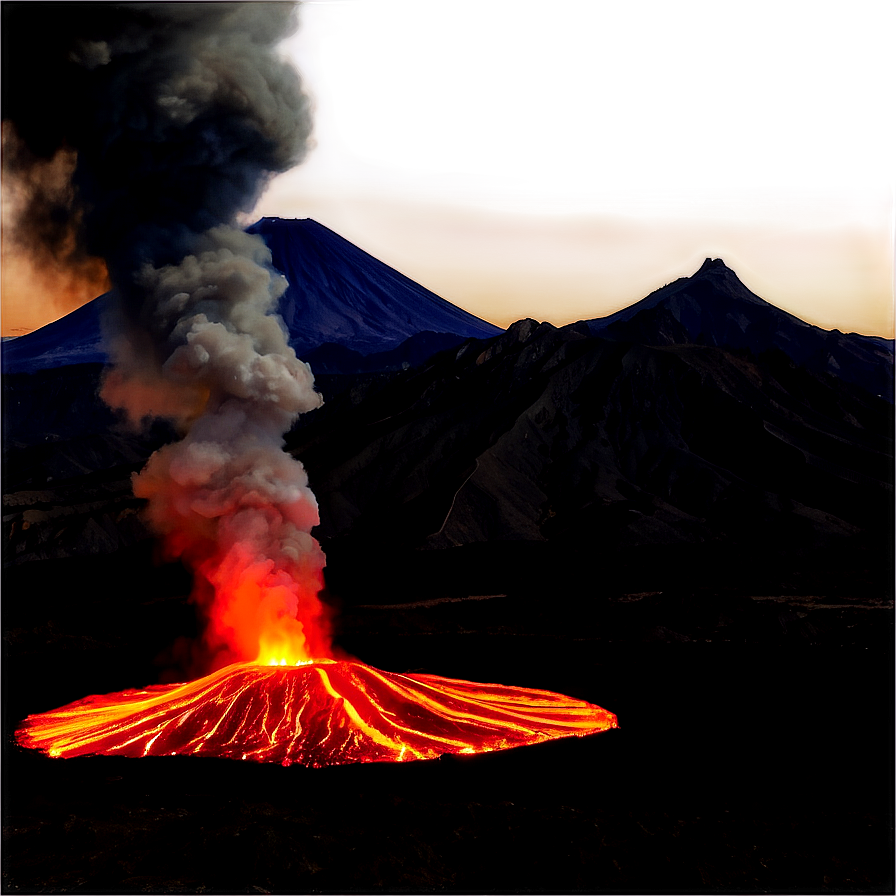 Volcano In Sunset Glow Png Dws53 PNG Image